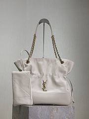 YSL Medium Jamie Shopping In Lambskin White - 35x35x10cm - 1