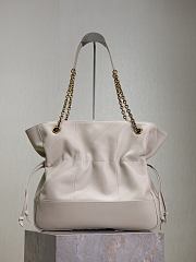 YSL Medium Jamie Shopping In Lambskin White - 35x35x10cm - 5