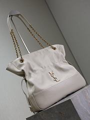 YSL Medium Jamie Shopping In Lambskin White - 35x35x10cm - 4