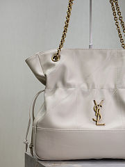 YSL Medium Jamie Shopping In Lambskin White - 35x35x10cm - 2