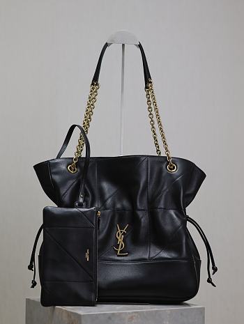 YSL Medium Jamie Shopping In Lambskin Black - 35x35x10cm