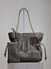 YSL Medium Jamie Shopping In Lambskin Khaki - 35x35x10cm - 6