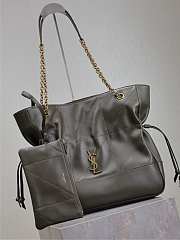 YSL Medium Jamie Shopping In Lambskin Khaki - 35x35x10cm - 4