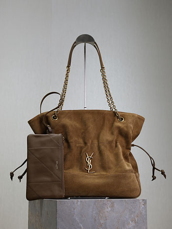 YSL Medium Jamie Shopping In Suede Golden Leaf - 35x35x10cm 