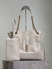 YSL Jamie Shopping Small In Lambskin White - 29x27x11cm - 1