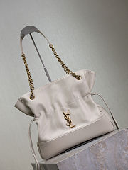 YSL Jamie Shopping Small In Lambskin White - 29x27x11cm - 5