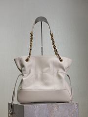 YSL Jamie Shopping Small In Lambskin White - 29x27x11cm - 3