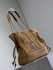 YSL Jamie Shopping Small In Suede Golden Leaf - 29x27x11cm - 5