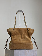 YSL Jamie Shopping Small In Suede Golden Leaf - 29x27x11cm - 3