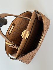 Fendi Peekaboo Soft Medium Cappuccino Colored Leather Bag With FF Interlacing - 33x10x25cm - 3
