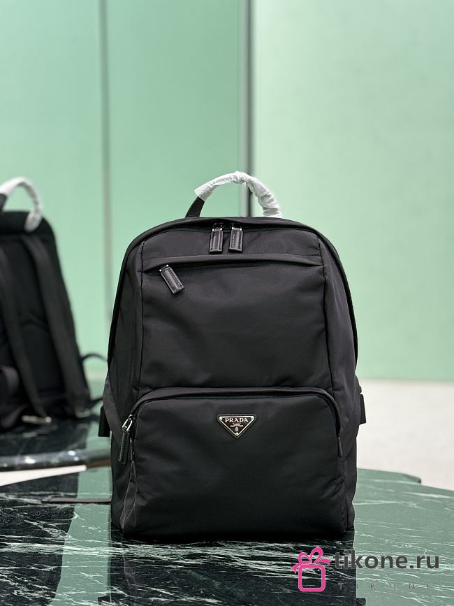 Prada Re-nylon And Saffiano Leather Backpack Black 2VZ104 - 30×39x17cm - 1