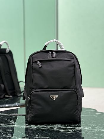 Prada Re-nylon And Saffiano Leather Backpack Black 2VZ104 - 30×39x17cm