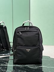 Prada Re-nylon And Saffiano Leather Backpack Black 2VZ104 - 30×39x17cm - 3