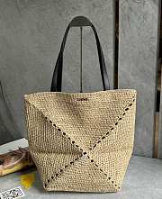 Loewe Medium Puzzle Fold Tote In Raffia - 31x24.5x15cm - 1
