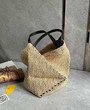 Loewe Medium Puzzle Fold Tote In Raffia - 31x24.5x15cm - 3