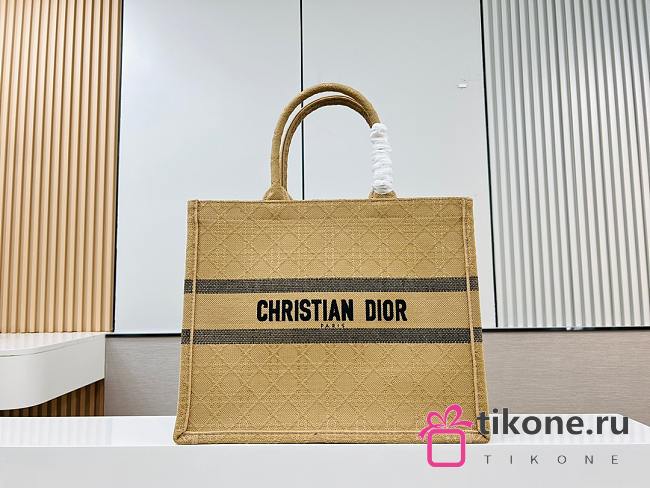 Large Dior Book Tote Natural Cannage Raffia - 42x35x18.5cm - 1