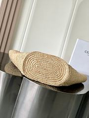 Celine Classic Panier Medium Couffin In Raffia Patchwork And Calfskin Natural/ Tan - 31x23x17cm - 6