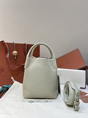 Loro Piana Small Bale bag Grained Calfskin Green - 21x17x17cm - 5