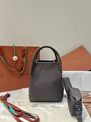 Loro Piana Small Bale bag Grained Calfskin Chocolate - 21x17x17cm - 6
