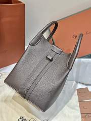 Loro Piana Small Bale bag Grained Calfskin Chocolate - 21x17x17cm - 4