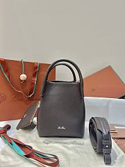 Loro Piana Small Bale bag Grained Calfskin Chocolate - 21x17x17cm - 3