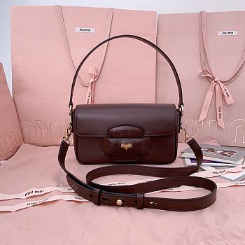 Miumiu Penny Leather Bag Brown 5BD270 - 23x13.5x5cm
