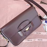 Miumiu Penny Leather Bag Brown 5BD270 - 23x13.5x5cm - 2