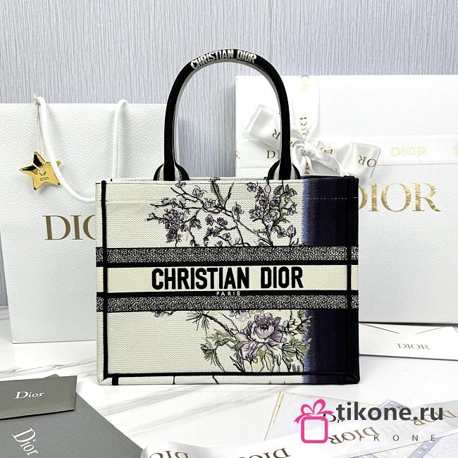 Medium Dior Book Tote Multicolor Dior Pivoine Embroidery - 36x27.5x16.5cm - 1