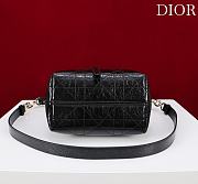 Small Dior Toujours Vertical Tote Bag Black Macrocannage Crinkled Calfskin - 18.5x18.5x12cm - 5