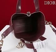 Small Dior Toujours Vertical Tote Bag Plum Macrocannage Crinkled Calfskin - 18.5x18.5x12cm - 3