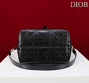 Medium Dior Toujours Vertical Tote Bag Black Macrocannage Crinkled Calfskin - 23x24x16cm - 2