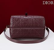 Medium Dior Toujours Vertical Tote Bag Plum Macrocannage Crinkled Calfskin - 23x24x16cm - 3