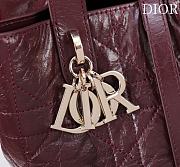 Medium Dior Toujours Vertical Tote Bag Plum Macrocannage Crinkled Calfskin - 23x24x16cm - 2