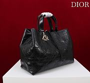 Large Dior Toujours Bag Black Macrocannage Crinkled Calfskin - 37x27x21cm  - 6
