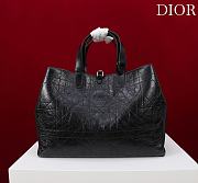 Large Dior Toujours Bag Black Macrocannage Crinkled Calfskin - 37x27x21cm  - 4