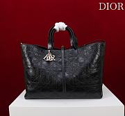 Large Dior Toujours Bag Black Macrocannage Crinkled Calfskin - 37x27x21cm  - 3