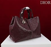 Large Dior Toujours Bag Plum Macrocannage Crinkled Calfskin - 37x27x21cm  - 6