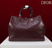 Large Dior Toujours Bag Plum Macrocannage Crinkled Calfskin - 37x27x21cm  - 5