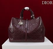 Large Dior Toujours Bag Plum Macrocannage Crinkled Calfskin - 37x27x21cm  - 3