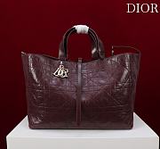 Large Dior Toujours Bag Plum Macrocannage Crinkled Calfskin - 37x27x21cm  - 4