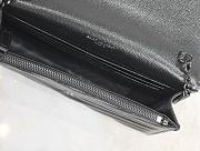 YSL Cassandre Envelope Chain Wallet In Grain De Poudre Leather Black - 19x12.5x3.5cm - 6