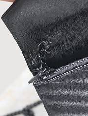 YSL Cassandre Envelope Chain Wallet In Grain De Poudre Leather Black - 19x12.5x3.5cm - 5
