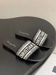 Dway Slide Deep Black Embroidered Cotton - 1