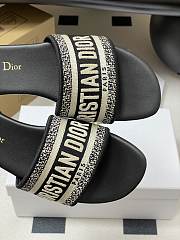 Dway Slide Deep Black Embroidered Cotton - 3