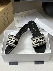 Dway Slide Deep Black Embroidered Cotton - 5