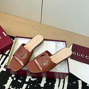 Gucci Slide Sandal with Interlocking G Brown - 5