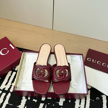 Gucci Slide Sandal with Interlocking G Red
