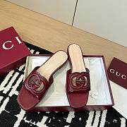 Gucci Slide Sandal with Interlocking G Red - 4