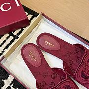 Gucci Interlocking G Slide Sandal in Rosso Ancora Red GG Canvas - 6