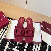 Gucci Interlocking G Slide Sandal in Rosso Ancora Red GG Canvas - 3